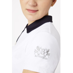 Wettkampf-Poloshirt mit kurzen Ärmeln und Claudine-Kragen für Damen B Vertigo Weiß / Marineblau Weiß Wettkampf-Poloshirt mit kurzen Ärmeln und Claudine-Kragen für Damen B Vertigo Weiß / Marineblau Weiß