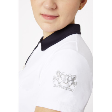 Wettkampf-Poloshirt mit kurzen Ärmeln und Claudine-Kragen für Damen B Vertigo Weiß / Marineblau Weiß Wettkampf-Poloshirt mit kurzen Ärmeln und Claudine-Kragen für Damen B Vertigo Weiß / Marineblau Weiß