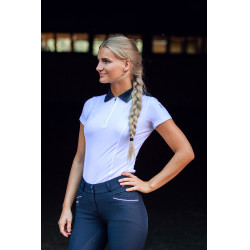 Wettkampf-Poloshirt mit kurzen Ärmeln und Claudine-Kragen für Damen B Vertigo Weiß / Marineblau Weiß Wettkampf-Poloshirt mit kurzen Ärmeln und Claudine-Kragen für Damen B Vertigo Weiß / Marineblau Weiß