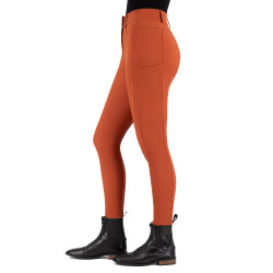 Reithose Euro-Star Empressive FullGrip Dunkles Zinnoberrot Orange