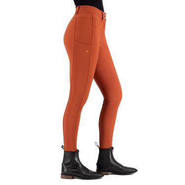 Reithose Euro-Star Empressive FullGrip Dunkles Zinnoberrot Orange