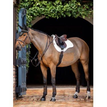 LeMieux stoßdämpfende Schabracke ProSorb Mixte Square mit 2 Taschen Weiß Weiß