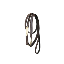 Präsentationsstrick und Kette aus Kentucky-Leder Braun Präsentationsstrick und Kette aus Kentucky-Leder Braun