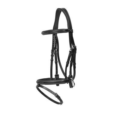 Kombinierter Reithalfter-Zaum mit Karabinerhaken Working by Dy'on Schwarz Kombinierter Reithalfter-Zaum mit Karabinerhaken Working by Dy'on Schwarz