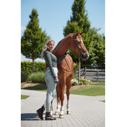 Reithose Damen High Waist Tara Vollbesatz Silikon Horze Aquagrau Blau