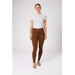 Reithose Damen High Waist Tara Vollbesatz Silikon Horze Dunkelbraun