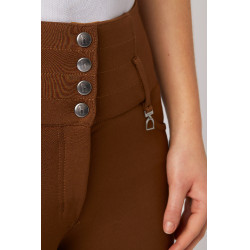 Reithose Damen High Waist Tara Vollbesatz Silikon Horze Dunkelbraun