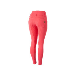 Reithose Damen High Waist Tara Vollbesatz Silikon Horze Rot red