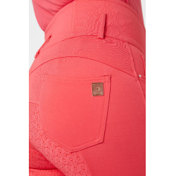 Reithose Damen High Waist Tara Vollbesatz Silikon Horze Rot red