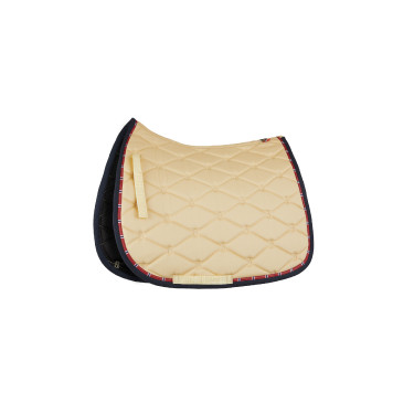 Vielseitige Schabracke B Vertigo Amory mit besticktem B Vertigo Monogramm Beigefarbenes Teck Gelb