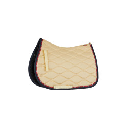 Dressurschabracke B Vertigo Amory mit besticktem Monogramm Beigefarbenes Teck Gelb