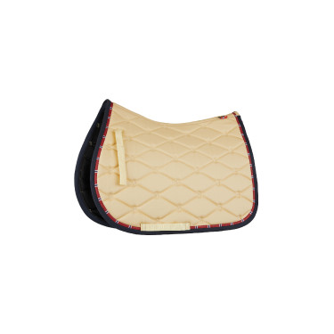 Dressurschabracke B Vertigo Amory mit besticktem Monogramm Beigefarbenes Teck Gelb