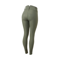 Pantalon d'équitation Horze Indira taille haute fond intégral femme Vert kaki beetle