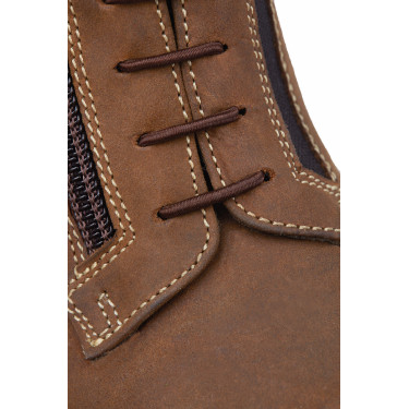 Jodhpur-Stiefeletten Horze Blake aus Leder für Kinder Dunkelbraun