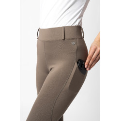 Reitleggings mit Vollbesatz Grip Horze Dea, Damen Morchelbraun