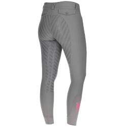 Janne x PinkRibbon Vollbesatz-Grip-Reithose Damen Covalliero Graphit Grau