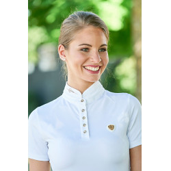 Wettkampf-Poloshirt Damen Goldana Covalliero Weiß Weiß