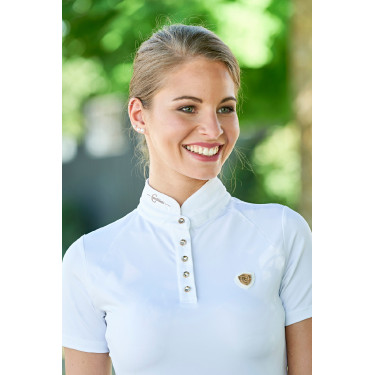 Wettkampf-Poloshirt Damen Goldana Covalliero Weiß Weiß