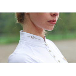 Wettkampf-Poloshirt Damen Goldana Covalliero Weiß Weiß
