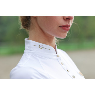Wettkampf-Poloshirt Damen Goldana Covalliero Weiß Weiß