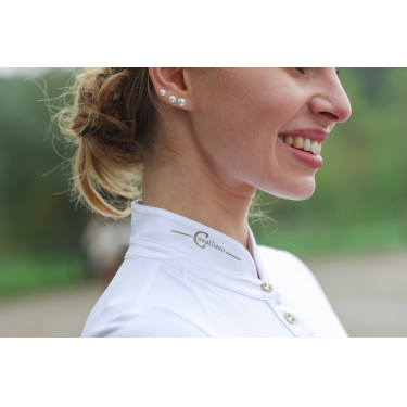 Wettkampf-Poloshirt Damen Goldana Covalliero Weiß Weiß