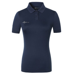 Damen-Poloshirt kurzarm Covalliero Marine Marineblau