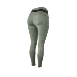 Reitleggings B Vertigo Caitlin mit hoher Taille und Vollbesatz für Damen Skarabäusgrün Gr&uuml;n
