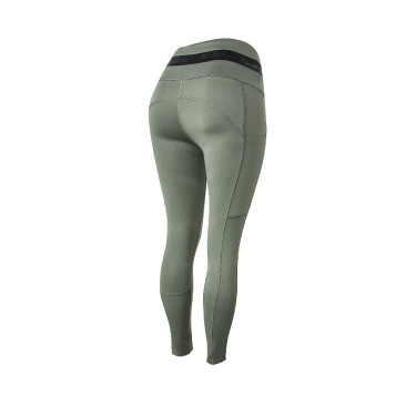Reitleggings B Vertigo Caitlin mit hoher Taille und Vollbesatz für Damen Skarabäusgrün Gr&uuml;n