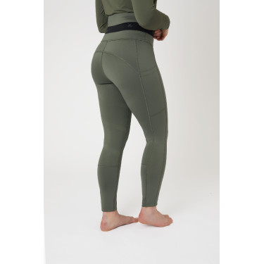Reitleggings B Vertigo Caitlin mit hoher Taille und Vollbesatz für Damen Skarabäusgrün Gr&uuml;n