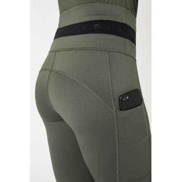 Reitleggings B Vertigo Caitlin mit hoher Taille und Vollbesatz für Damen Skarabäusgrün Gr&uuml;n