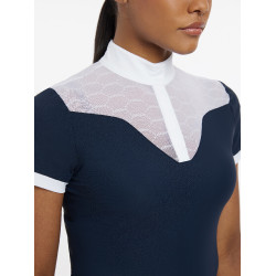 Turnierpolo Emily LeMieux Kurzarm Marine altes Modell Marineblau