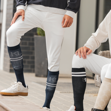 Pantalon d'équitation sans couture grips genoux homme KLkoa Kingsland Blanc