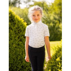 Wettkampf-Poloshirt Mini Bella LeMieux Weiß Weiß