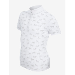 Wettkampf-Poloshirt Mini Bella LeMieux Weiß Weiß