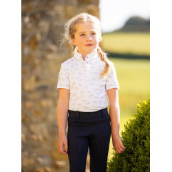 Wettkampf-Poloshirt Mini Bella LeMieux Weiß Weiß