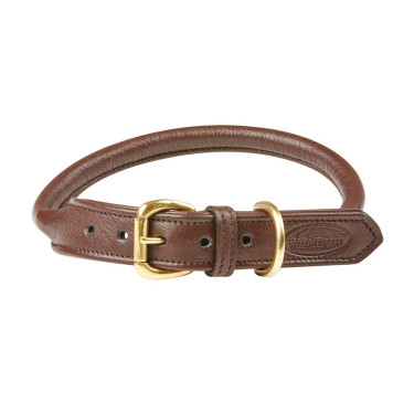 Hundehalsband Weatherbeeta rundes Leder Braun