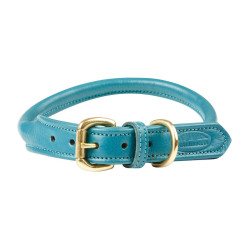 Hundehalsband Weatherbeeta rundes Leder Blaugrün