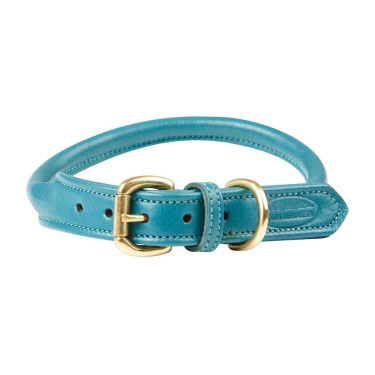 Hundehalsband Weatherbeeta rundes Leder Blaugrün