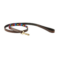 Weatherbeeta Leder-Hundehalsband Polo Marron cowdray / schwarz / rot / weiß Mehrfarbig