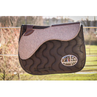 Filz- und Leder-Sattelkissen Jump'In Havanna Braun