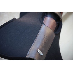 Jump'In Stoßdämpfer aus schwarzem Filz und Leder Havanna Braun