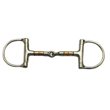 Gebiss aus Kupfer und Stahl mit DEE-Ringen und Rollern Korsteel Gebiss aus Kupfer und Stahl mit DEE-Ringen und Rollern Korsteel