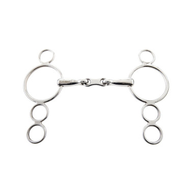 Gebiss doppelt gebrochen mit 3 Ringen Korsteel Gebiss doppelt gebrochen mit 3 Ringen Korsteel