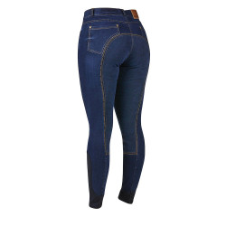 Reithose Dublin Damen Shona mit Vollbesatz aus Wildleder Denimblau / Marineblau