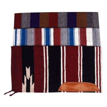 Navajo-Sattelpad aus gewebter Baumwolle mit Leder Navajo-Sattelpad aus gewebter Baumwolle mit Leder
