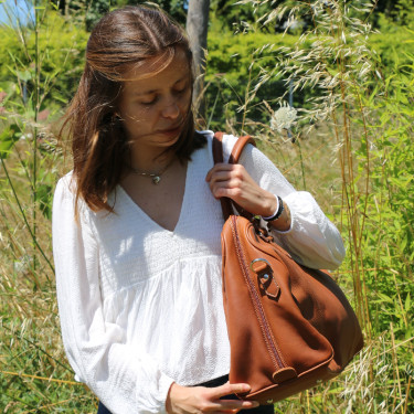 Handtasche Pénélope Etretat Cognac Braun