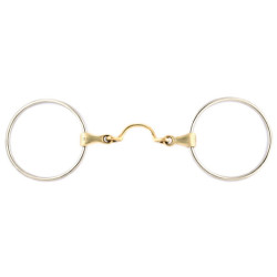 Mors 2 anneaux 90 mm Jump'In double brisure avec passage de langue