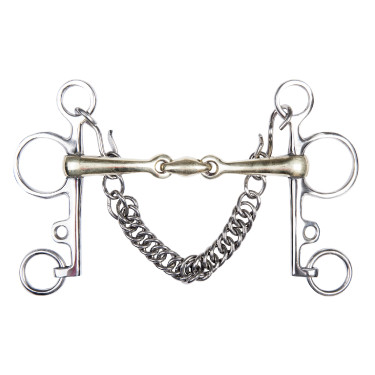 Pelham aus Neusilber HKM 16 mm, Kette 7 cm Pelham aus Neusilber HKM 16 mm, Kette 7 cm