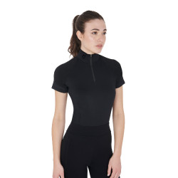 Eng anliegende Damen-Baselayer mit kurzen Ärmeln aus technischem Gewebe Equestro