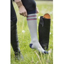 3/4-Leggings Mesh Style Silikon-Vollbesatz HKM Schwarz